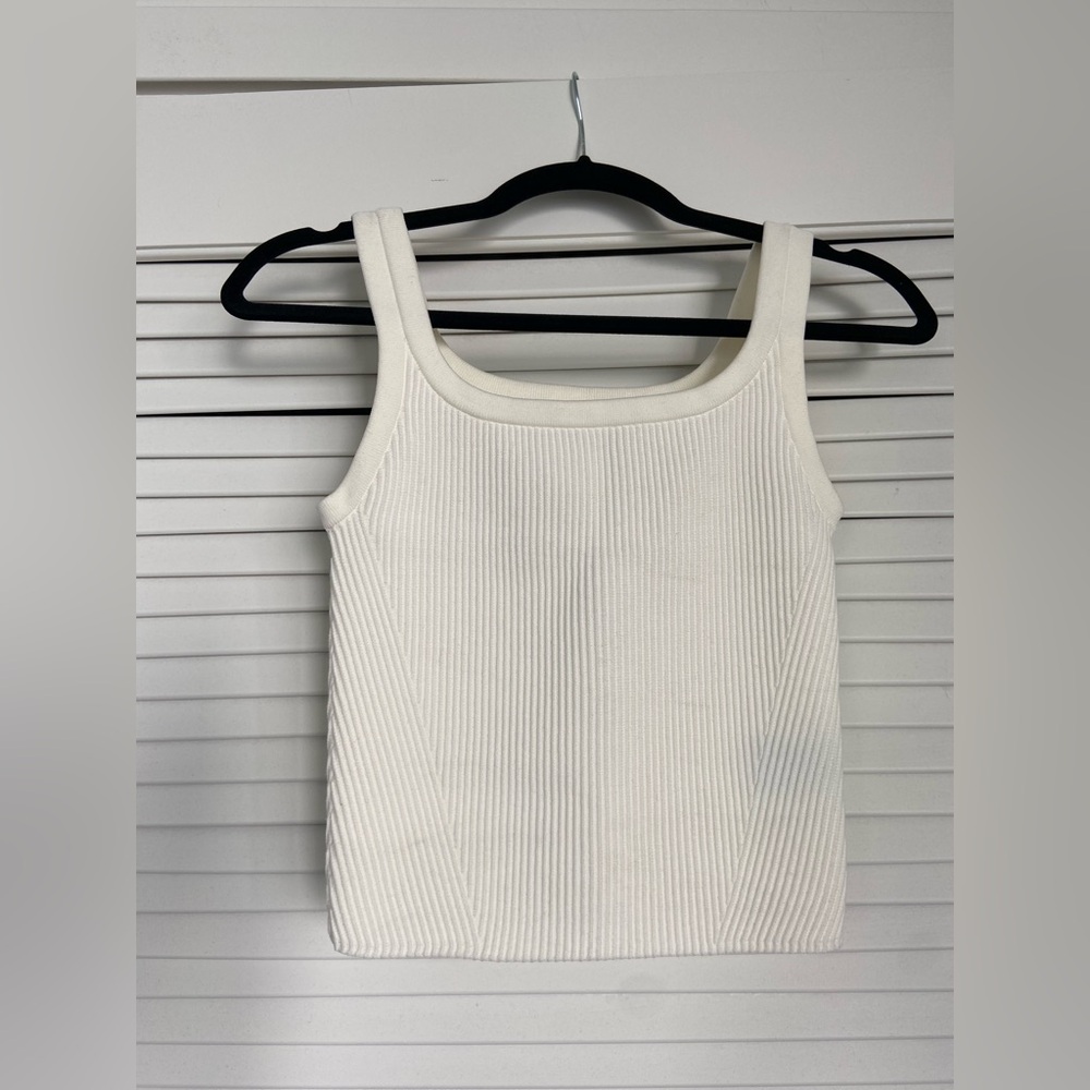 Cuts Clothing White Ribbed Tank Top
